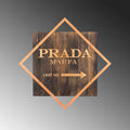 Prada Marfa Bakir Cerceveli Ahsap Metal Pano - Kahve