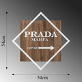 Prada Marfa Gumus Cerceveli Ahsap Metal Pano - Kahve