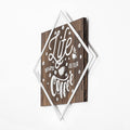 Life Begins After Coffee Yazili Metal Ahsap Pano - Beyaz