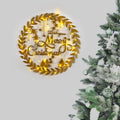 Çelenk Noel Metal Duvar Aydınlatması - Altın