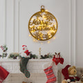 Merry Christmas Yazili Metal Duvar Apligi - Altin