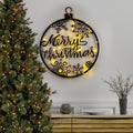 Merry Christmas Yazili Metal Duvar Apligi - Siyah
