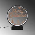 Merry Christmas Agacli Yuvarlak Masa Lambasi - Siyah