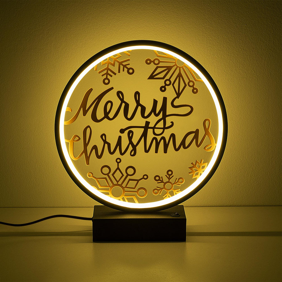 Merry Christmas Kar Taneli Masa Lambasi - Siyah