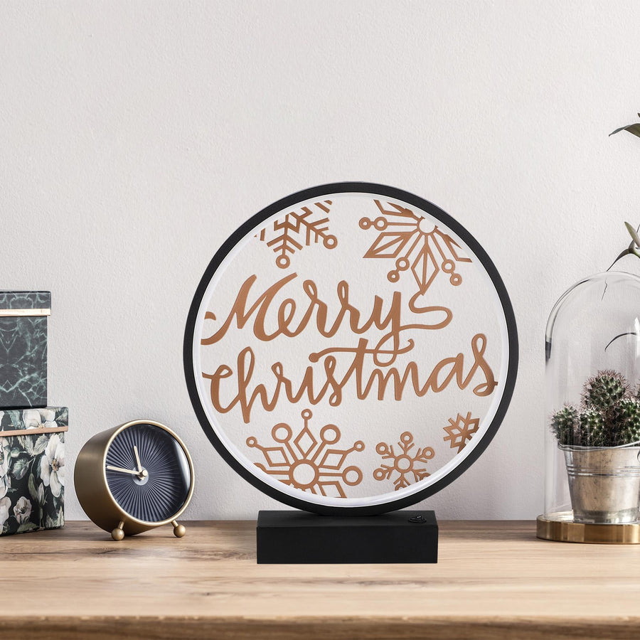 Merry Christmas Kar Taneli Masa Lambasi - Siyah