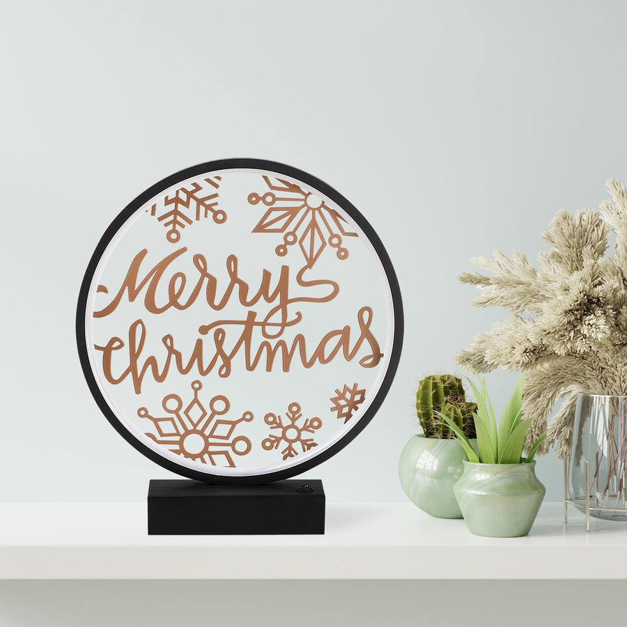 Merry Christmas Kar Taneli Masa Lambasi - Siyah