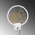Merry Christmas Yazili Metal Duvar Apligi - Beyaz