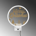Merry Christmas Yildizli Metal Duvar Apligi - Beyaz