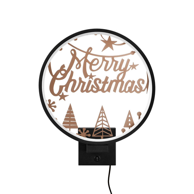 Merry Christmas Yildizli Metal Duvar Apligi - Siyah