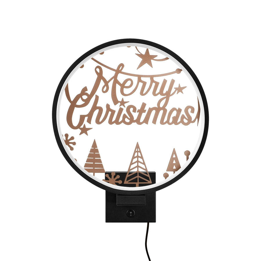 Merry Christmas Yildizli Metal Duvar Apligi - Siyah