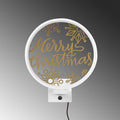 Merry Christmas Kar Taneli Metal Duvar Apligi - Beyaz