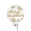 Merry Christmas Kar Taneli Metal Duvar Apligi - Beyaz