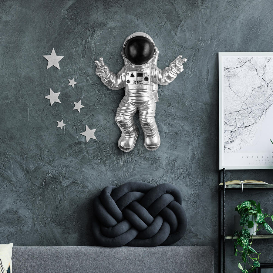 Astronot Polyester Duvar Susu - Gumus