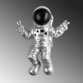 Astronot Polyester Duvar Susu - Gumus