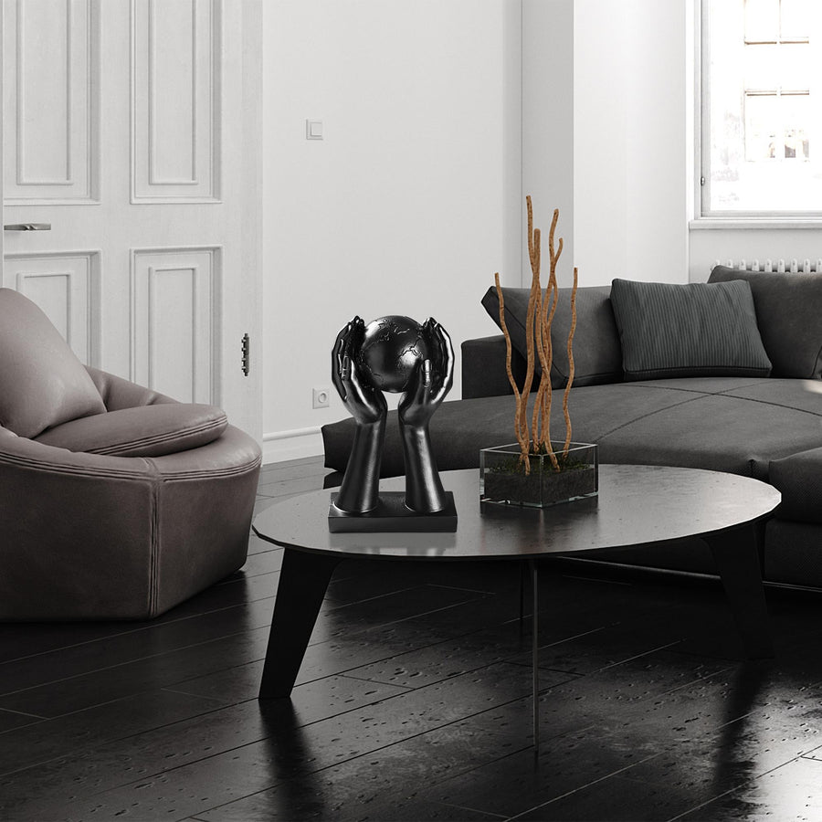Eller Dunya Polyester Heykel - Siyah