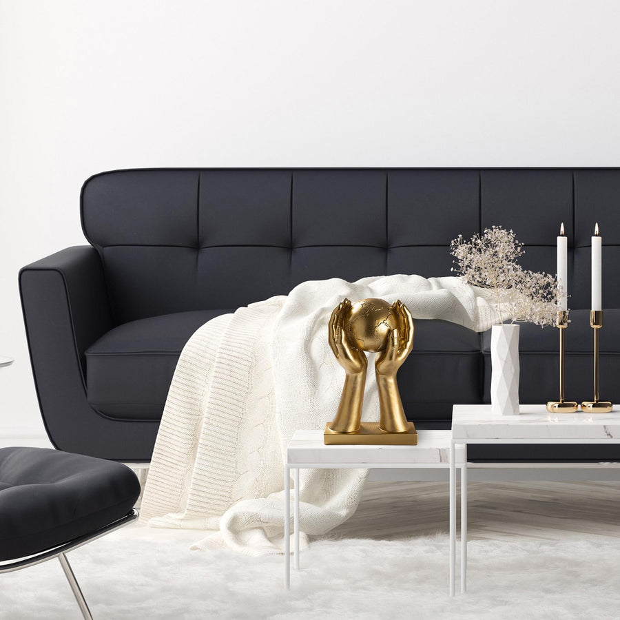 Eller Dunya Polyester Heykel - Altin