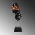 Antik Bust Sanatsal Polyester Heykel Obje - Siyah