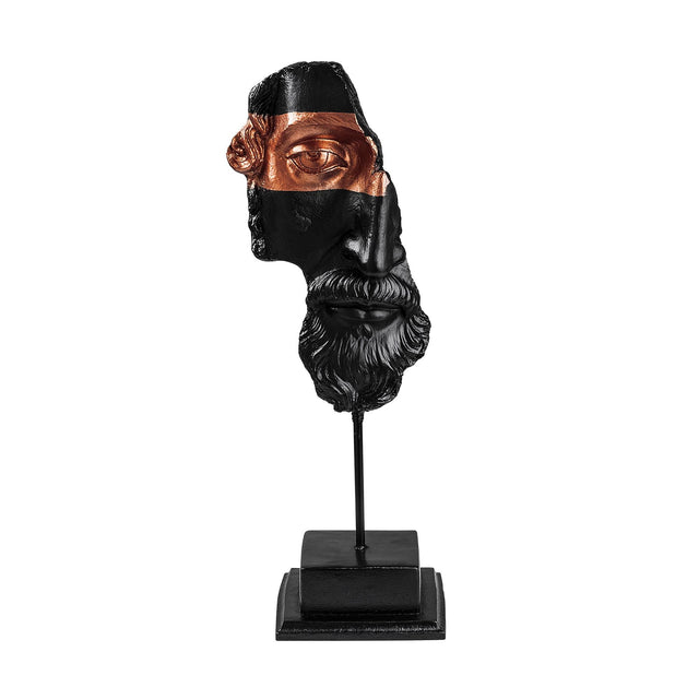 Antik Bust Sanatsal Polyester Heykel Obje - Siyah