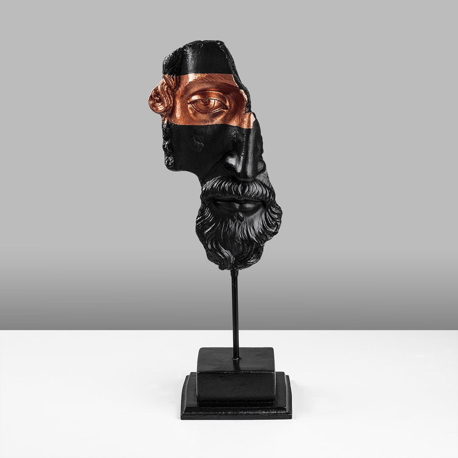 Antik Bust Sanatsal Polyester Heykel Obje - Siyah