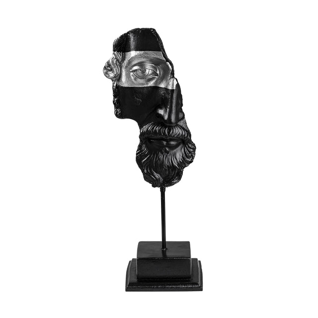 Antik Bust Sanatsal Polyester Heykel Obje - Siyah