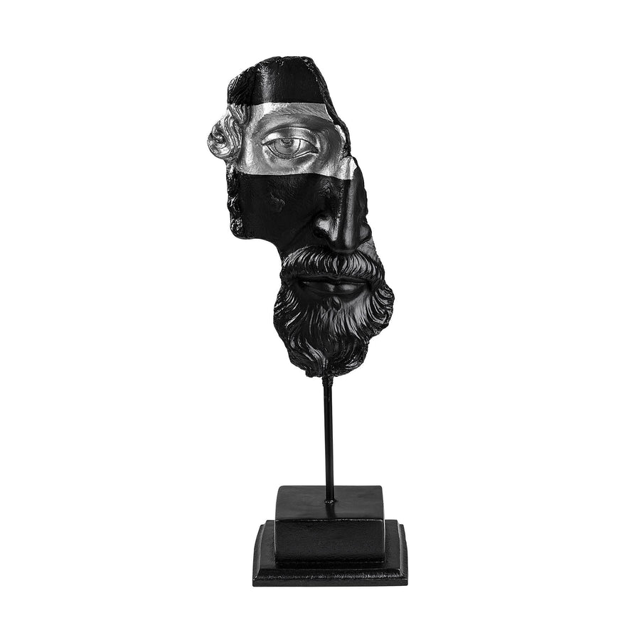 Antik Bust Sanatsal Polyester Heykel Obje - Siyah