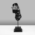 Antik Bust Sanatsal Polyester Heykel Obje - Siyah