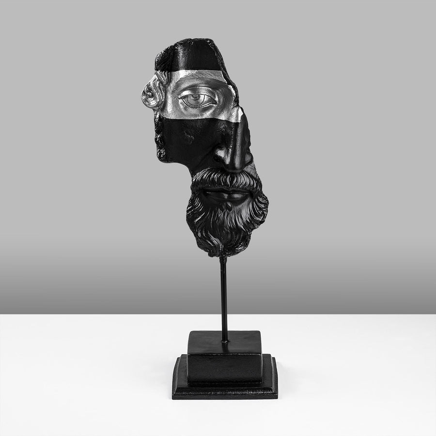 Antik Bust Sanatsal Polyester Heykel Obje - Siyah