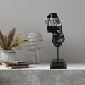Antik Bust Sanatsal Polyester Heykel Obje - Siyah