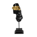 Antik Bust Sanatsal Polyester Heykel Obje - Siyah