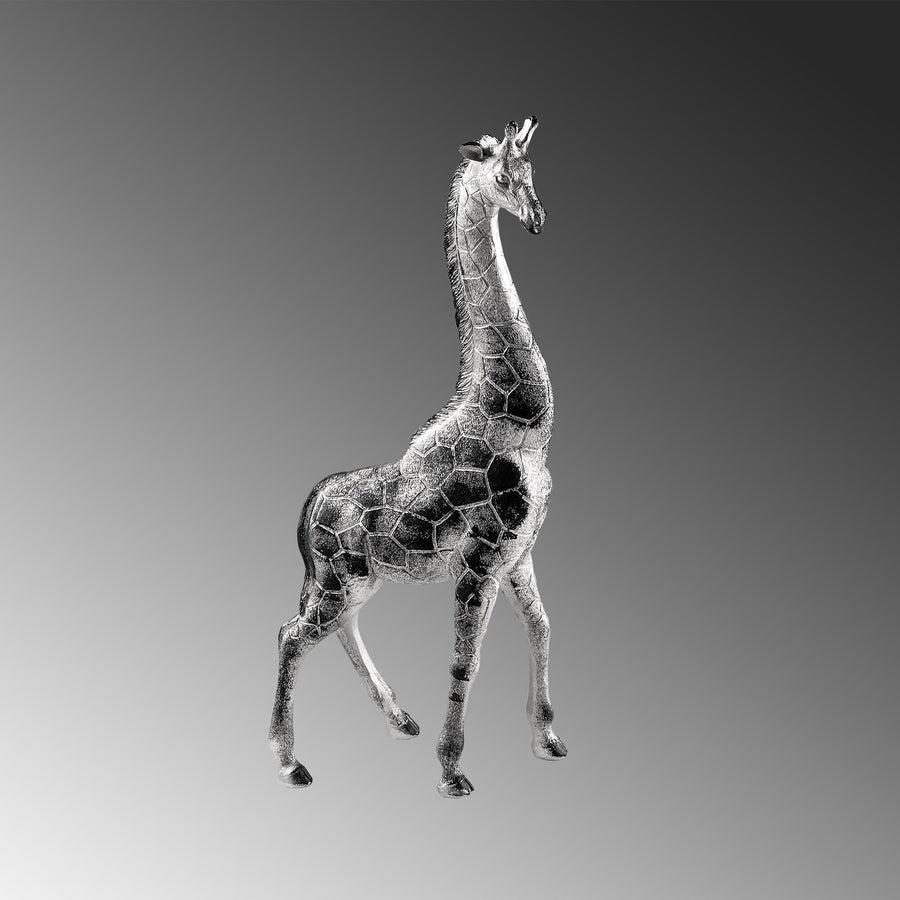 Zurafa Naturalist Polyester Heykel Obje - Gumus