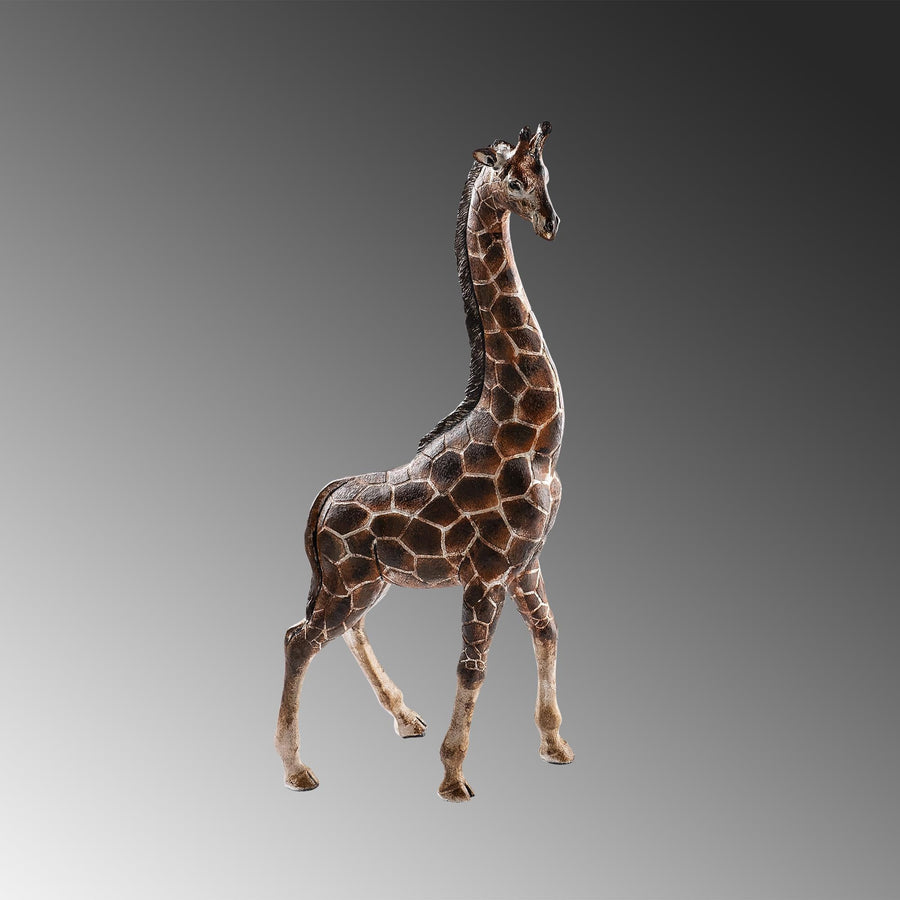Zurafa Naturalist Polyester Heykel Obje - Kahve