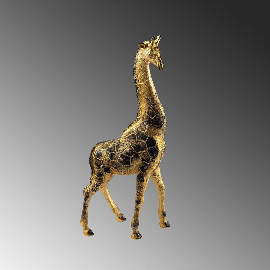 Zurafa Naturalist Polyester Heykel Obje - Altin
