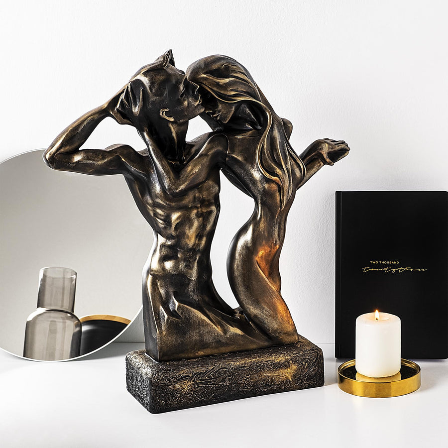 Cift Figur Polyester Heykel - Bakir
