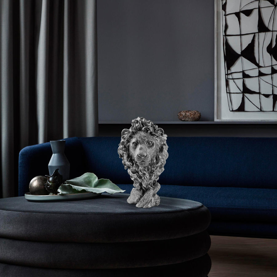 Aslan Modern Polyester Heykel - Gumus