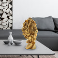 Aslan Basi Polyester Heykel - Altin