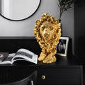 Aslan Basi Polyester Heykel - Altin
