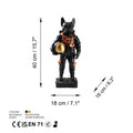 Bulldog Astronot Polyester Heykel - Siyah
