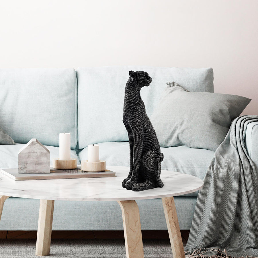 Panter Modern Polyester Heykel - Siyah