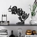 Uc Yuz Modern Polyester Heykel - Antrasit