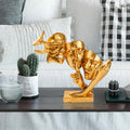 Uc Yuz Modern Polyester Heykel - Altin