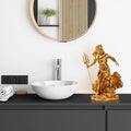 Poseidon Mitolojik Polyester Heykel - Altin
