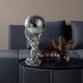 Atlas Dunya Mitolojik Polyester Heykel - Gumus