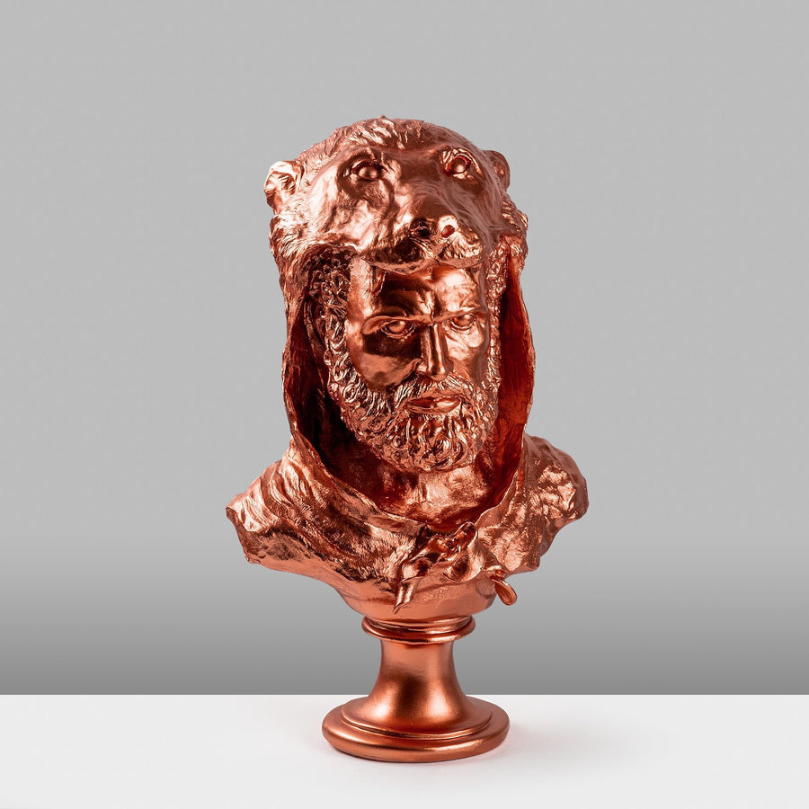 Herakles Aslan Baslikli Polyester Bust - Bakir