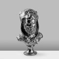 Herakles Aslan Baslikli Polyester Bust - Gumus