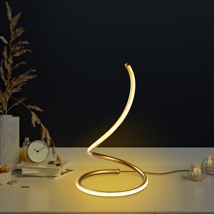Altın Sarmal LED Masa Lambası - Altin