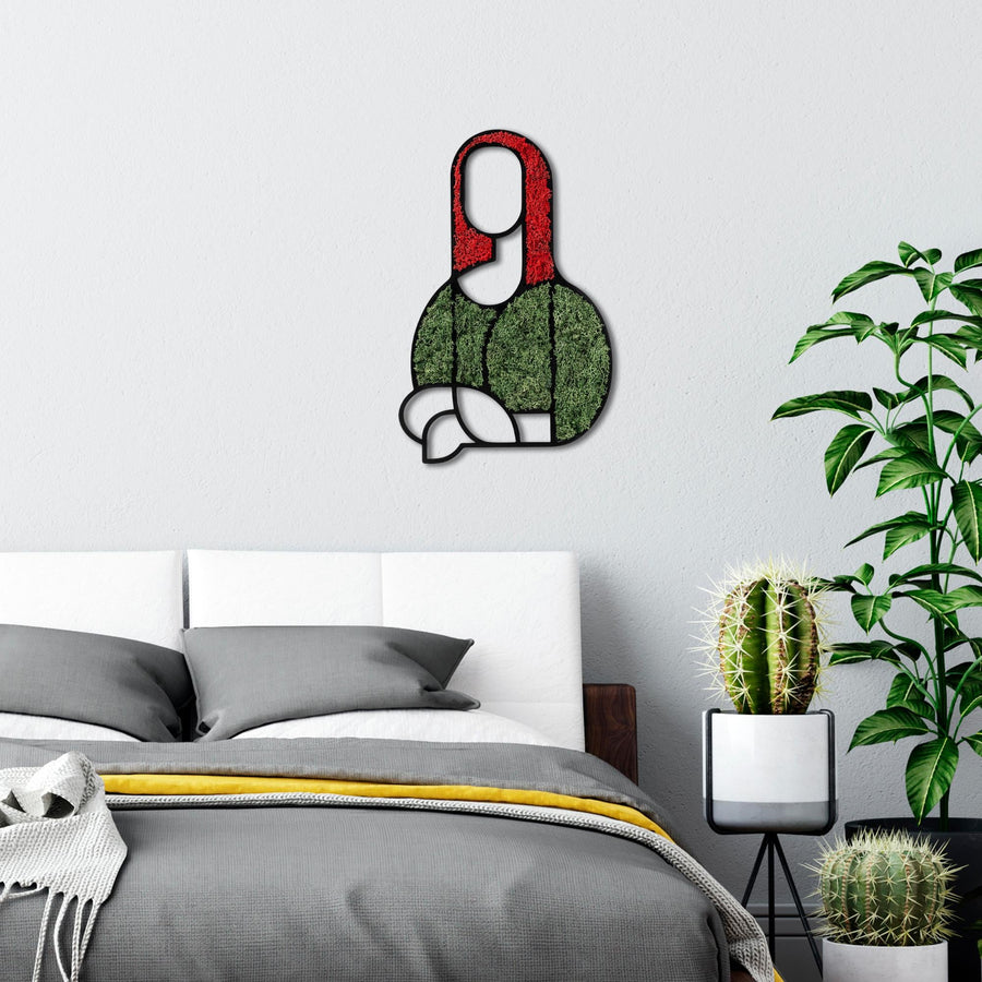 Mona Lisa Yosun Metal Duvar Panosu - Yesil