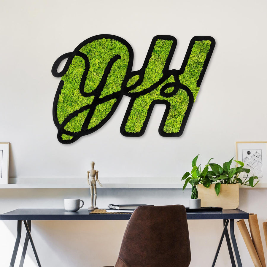 OH Yazili Yosun Metal Duvar Panosu - Yesil