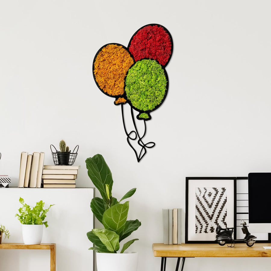Balon Demeti Yosun Metal Duvar Panosu - Cok Renkli
