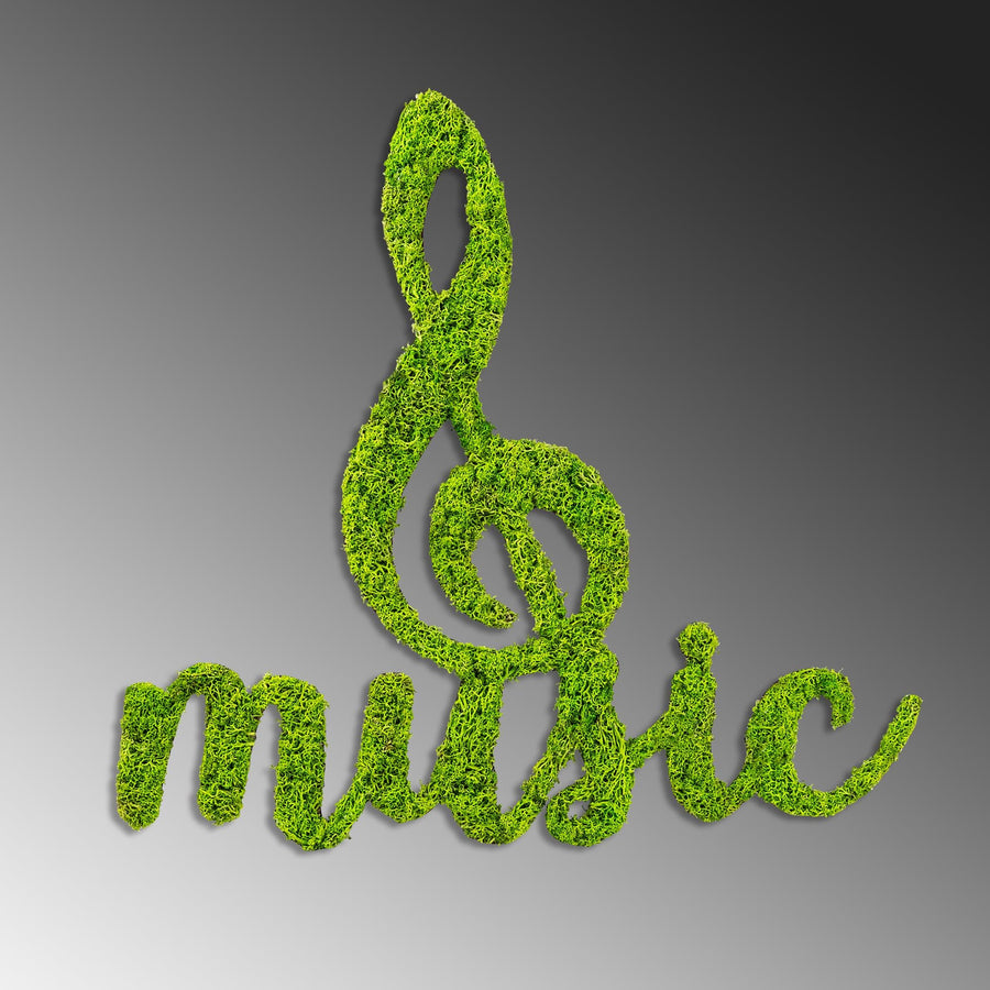 Music Nota Yosun Metal Duvar Panosu - Yesil