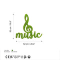 Music Nota Yosun Metal Duvar Panosu - Yesil